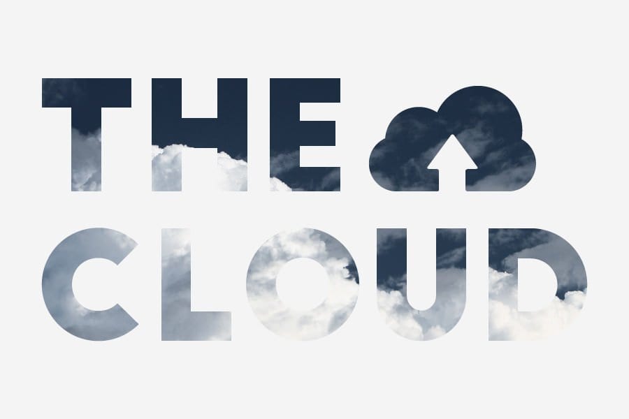 the cloud words with cloud background Azure